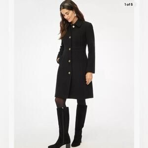 J. Crew Women's Wool-Blend Lady Day Coat Long Sleeve Black Size 4 Petite NWT